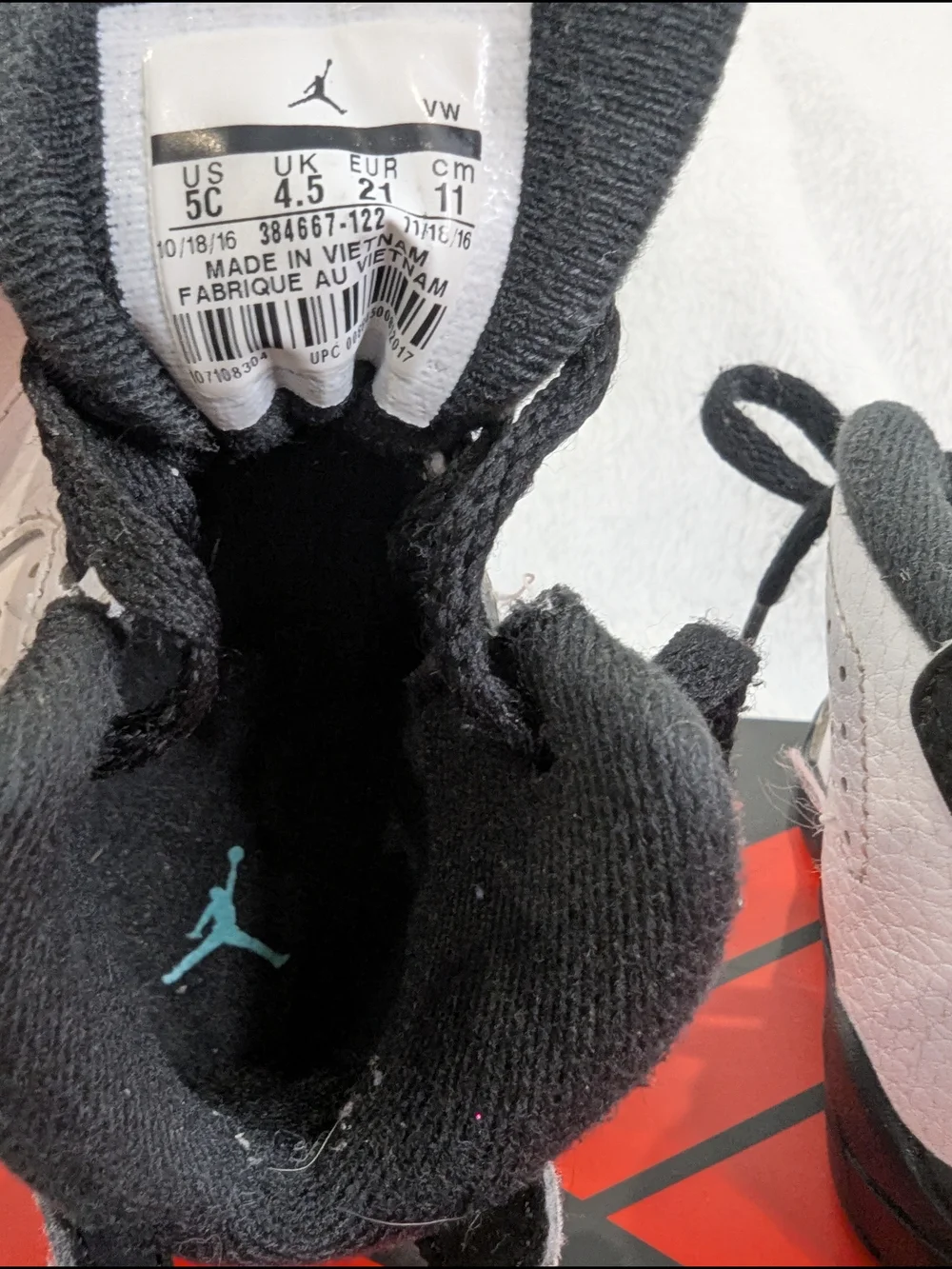 Jordan Toddler White and Black High-Top Sneakers